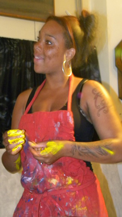 Briana gets painty when working Briana Working