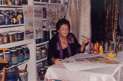 Susan painting a watercolor
